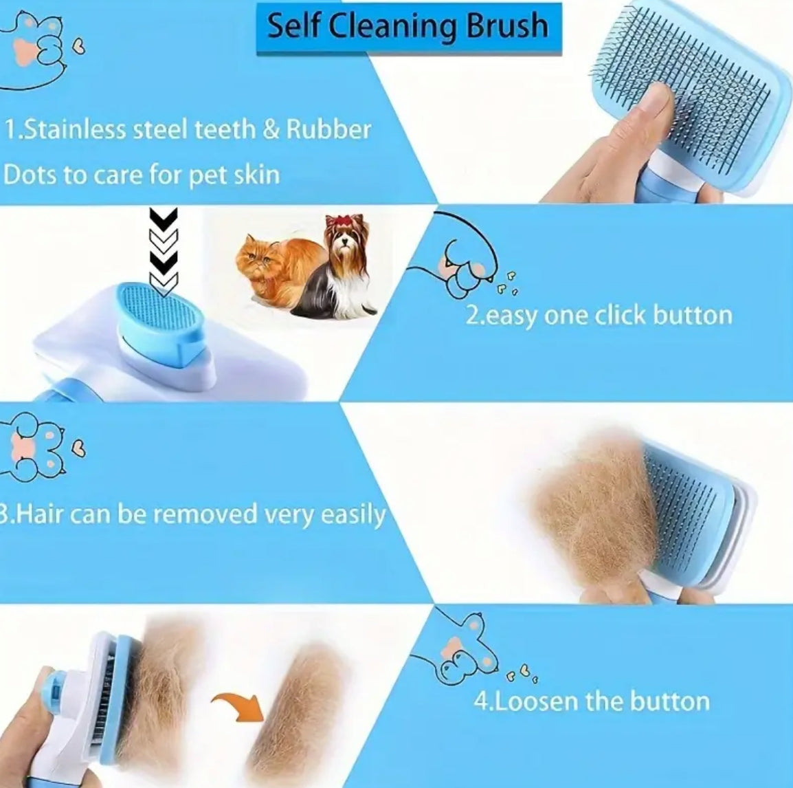 Pet Deshedding Grooming Brush